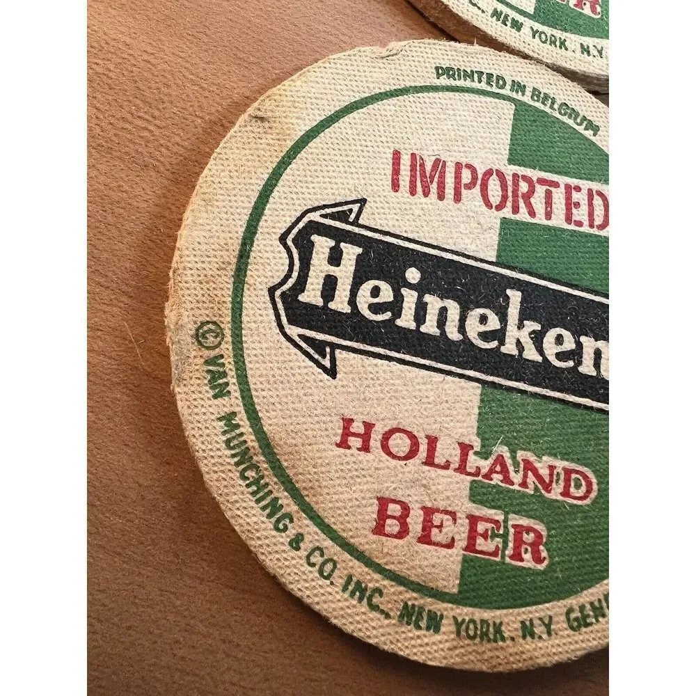 Vintage HEINEKEN Green Biere Bier Beer Coasters Bar Pub Tavern Holland (10)